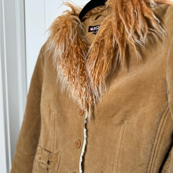 XOXO Tan Faux Fur Collar Jacket Women's XL - Picture 4 of 12